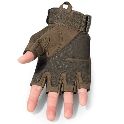 Picture of Riding Half Finger Military Grade Tactical Outdoor Hand Gloves-Army Green (Size-XL) -  Green