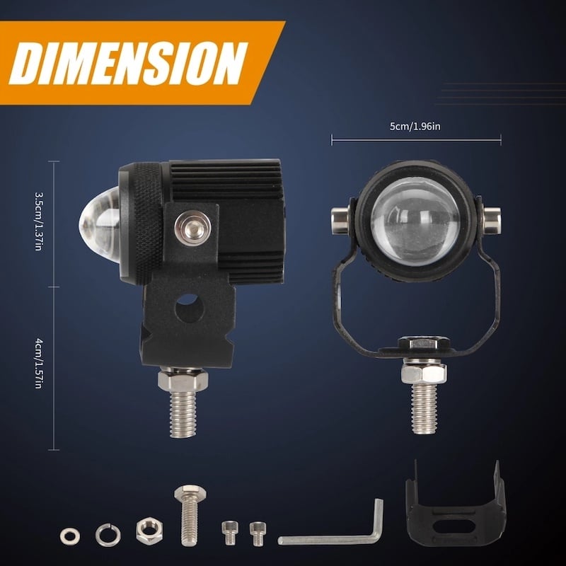 Picture of Auxiliary Motorcycle Mini Fog Lights Led Headlights Waterproof Portable Spotlgihts Front Fog Light Lamps Offroad Work Light Spot Light