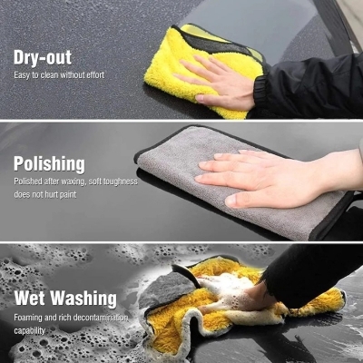 Picture of Microfiber Cleaning Towels, Sew Edge, Edgeless All Working Car And Bike Cleaning Towels - Blue