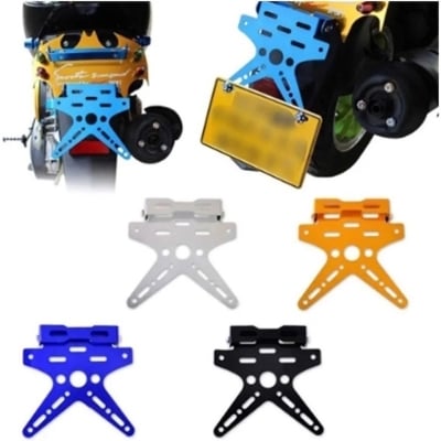 Picture of Electroplate Aluminum Alloy Motorcycle Rear License Plate Frame Motorbike Bracket Rack Scooter Adjusted Number Plate Holder