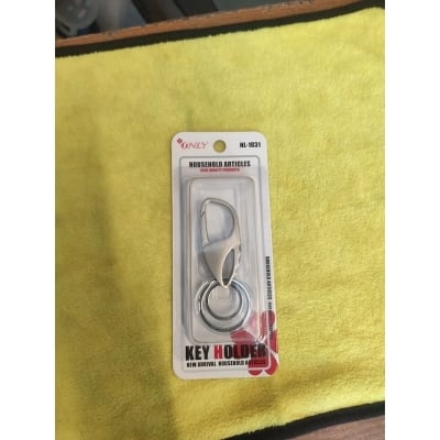 Picture of Antique Hook Locking Silver Metal Carabiner Key Ring For Bike, Car