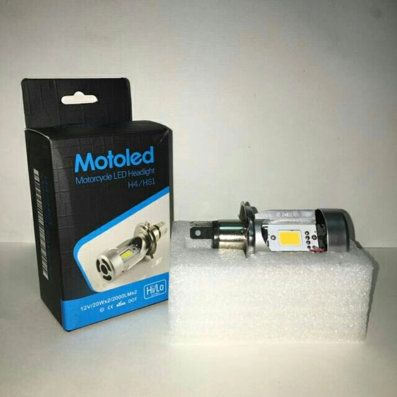 Picture of Motoled H4 Led Headlight Bulb H/L High Low Dual Beam 20W X2 2000Lm Motorbike