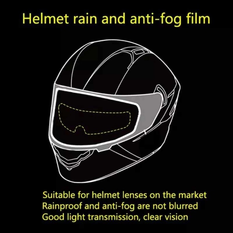 Picture of Universal Anti-Fog Helmet Clear Anti-Fog Patch Film Motorcycle Helmet Lens Fog Resistant Films For Thunder/Studds/Kyt/Axxis /Mt/ Any Helmets -  Transparent