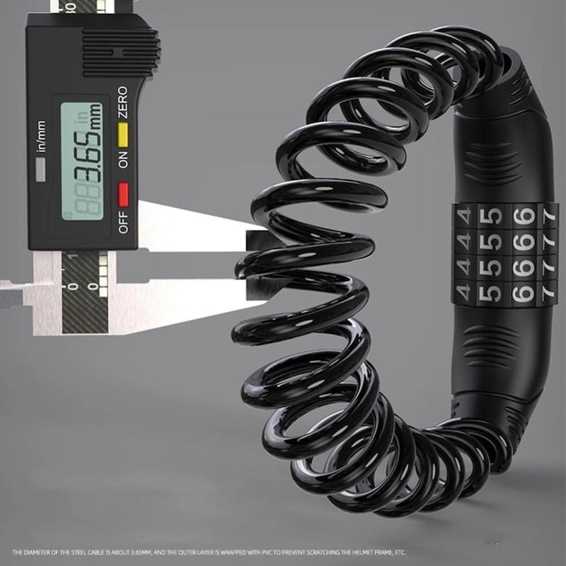 Picture of 4-Digit Set Password Safety Helmet Lock - Ensure The Safety Of Your Helmet With This Lock, Designed With A 4-Digit Password For Added Security - Black
