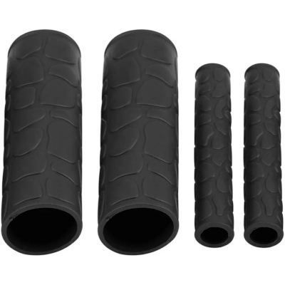 Picture of Motorcycle Handlebar Grips, Akozon 1 Pair Universal High-Quality Non-Slip Soft Rubber Handlebar Grip Cover + Brake Lever Cover (Black)