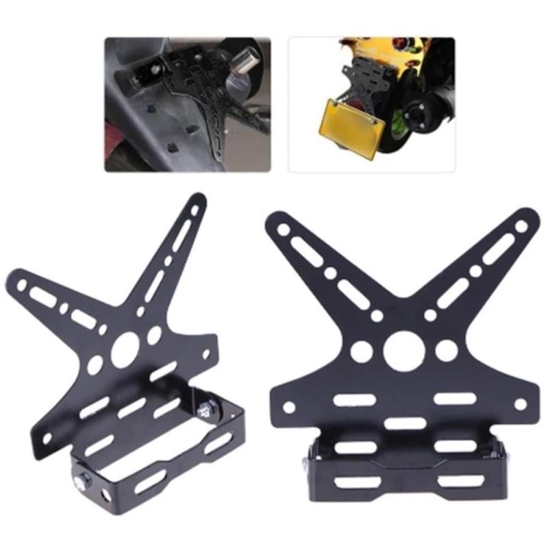 Picture of Electroplate Aluminum Alloy Motorcycle Rear License Plate Frame Motorbike Bracket Rack Scooter Adjusted Number Plate Holder