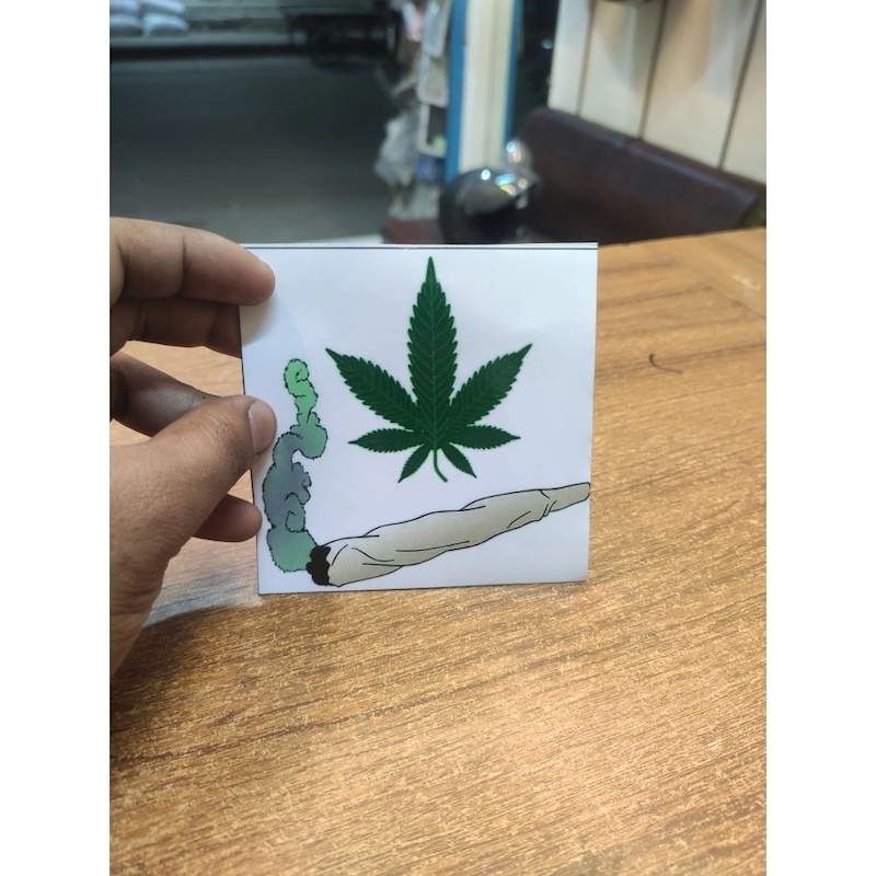 Picture of Marijuana, Green Cannabis Leave Stick - Green