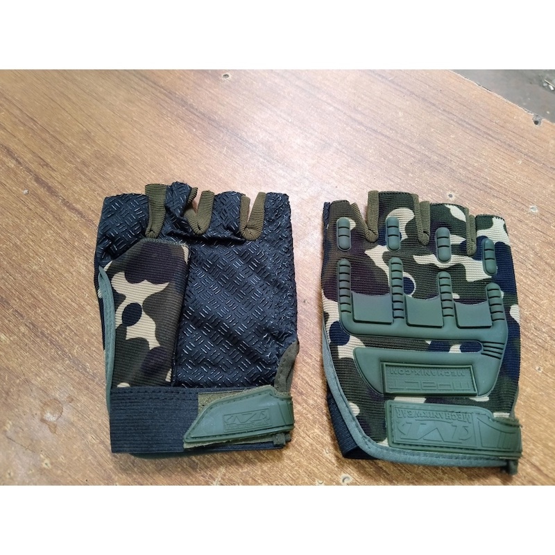 Picture of Half Finger Hands Gloves Army Camo - Army Green