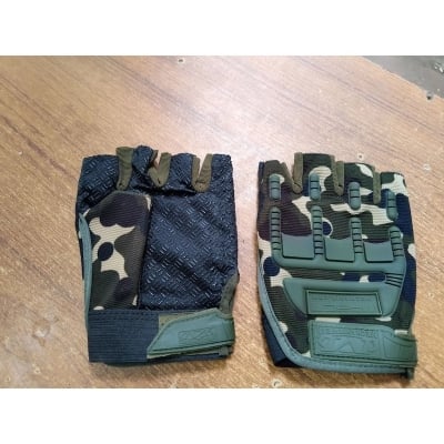 Picture of Half Finger Hands Gloves Army Camo - Army Green