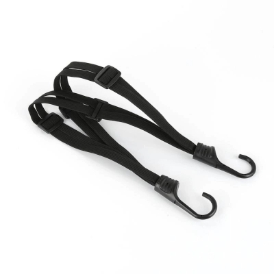 Picture of 2 Hooks Motorcycles Strength Retractable Helmet Luggage Elastic Rope Strap Net Holder Hook Buckle Black New -  Black