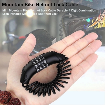 Picture of 4-Digit Set Password Safety Helmet Lock - Ensure The Safety Of Your Helmet With This Lock, Designed With A 4-Digit Password For Added Security - Black