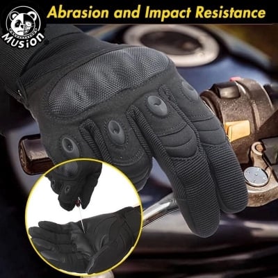 Picture of 1Pair Outdoor Full Finger Protective Gloves -Xl - Black