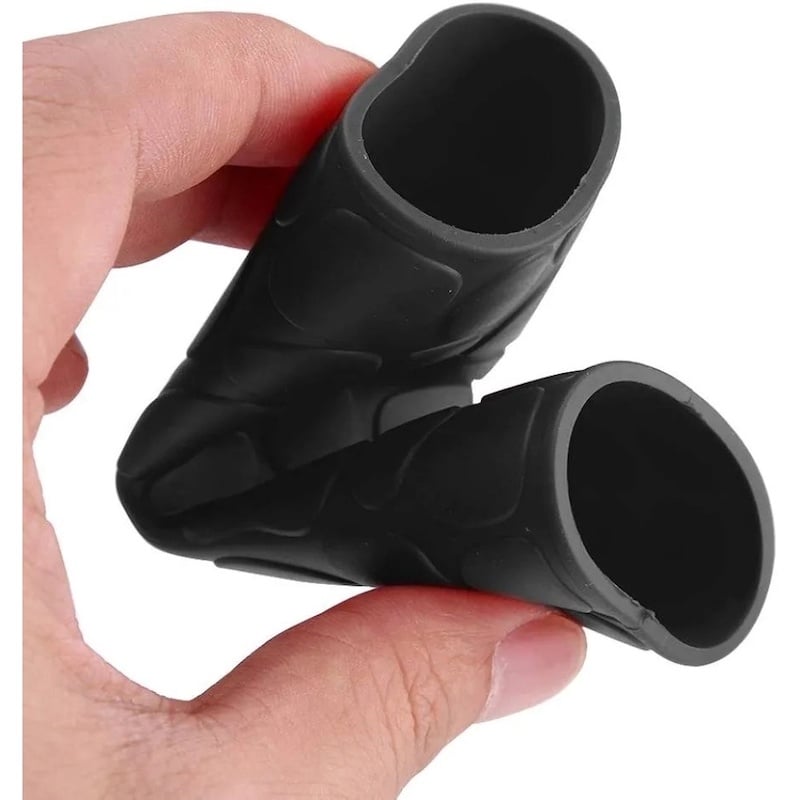 Picture of Motorcycle Handlebar Grips, Akozon 1 Pair Universal High-Quality Non-Slip Soft Rubber Handlebar Grip Cover + Brake Lever Cover (Black)