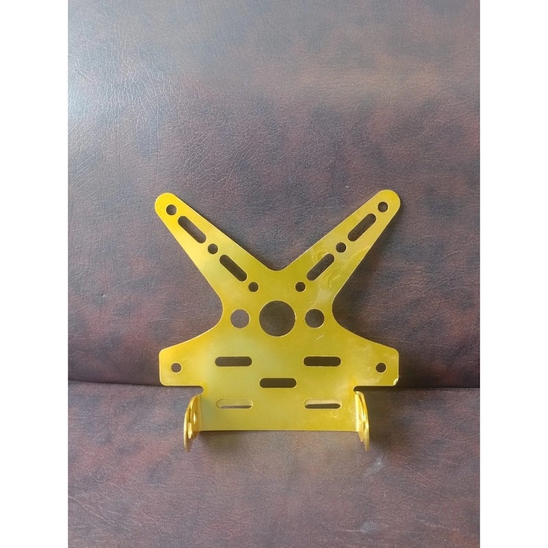 Picture of Electroplate Aluminum Alloy Motorcycle Rear License Plate Frame Motorbike Bracket Rack Scooter Adjusted Number Plate Holder