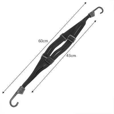 Picture of 2 Hooks Motorcycles Strength Retractable Helmet Luggage Elastic Rope Strap Net Holder Hook Buckle Black New -  Black