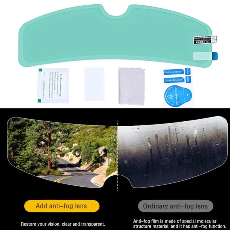 Picture of Universal Anti-Fog Helmet Clear Anti-Fog Patch Film Motorcycle Helmet Lens Fog Resistant Films For Thunder/Studds/Kyt/Axxis /Mt/ Any Helmets -  Transparent