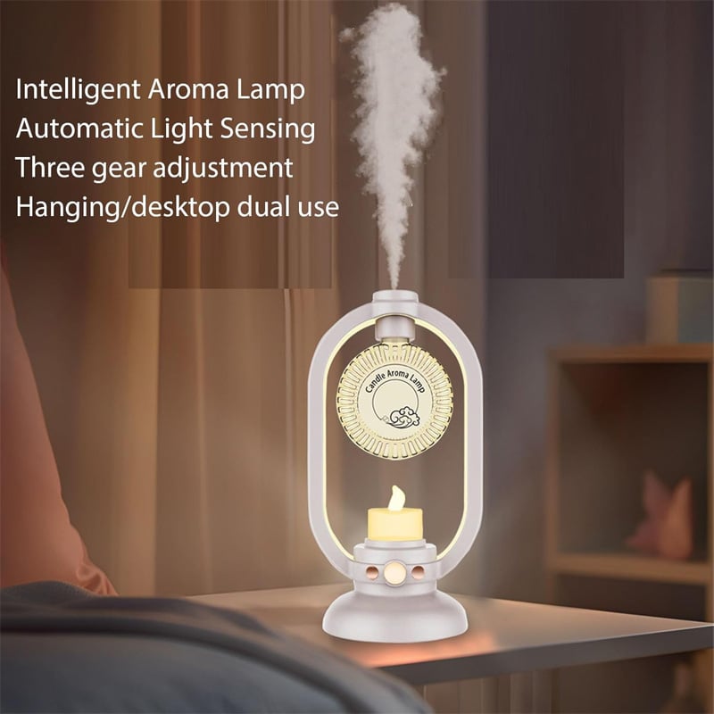 Picture of Essential Oil Diffuser, Motion Sensor, Diffuser, Humidifier, Warm Light and RGB Control for Living Room (White)
