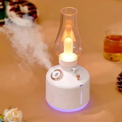 Picture of USB Rechargeable Misting Lantern Portable LED Retro Camping Light Flameless Tent Light Air Humidifier Retro Lamp Aroma Diffuser