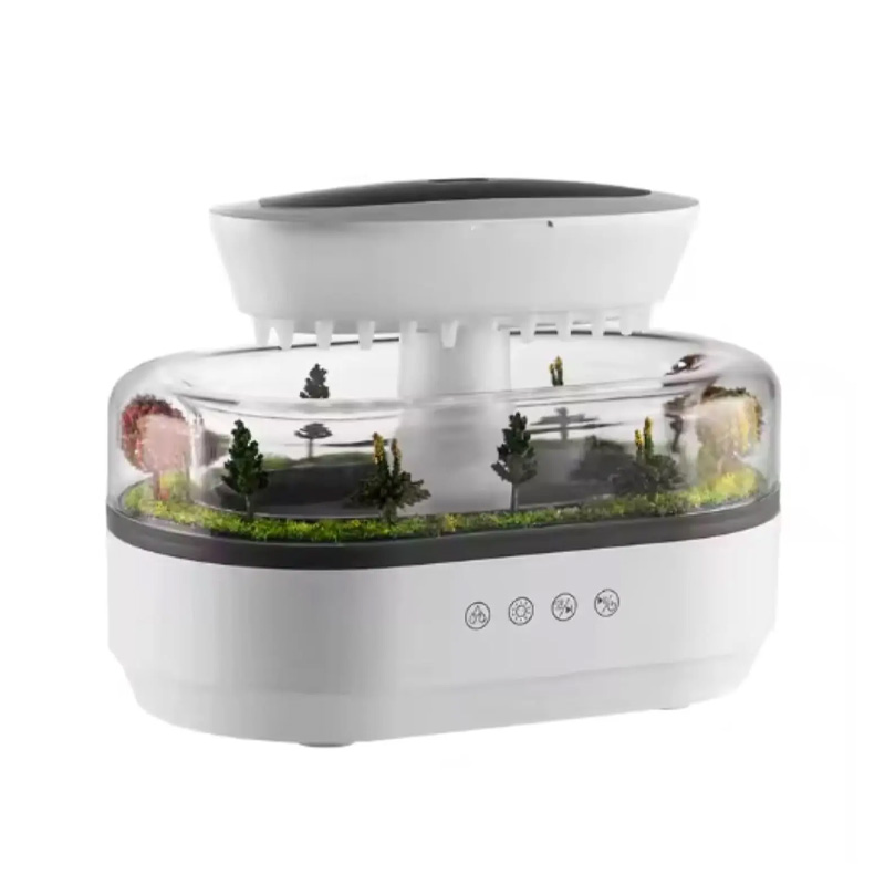 Picture of Rain Cloud Aroma Diffuser Small Air Humidifiers Water Drip Micro Landscape Essential Oils Ultrasonic Diffuser With 7 Night Light Landscape Essential