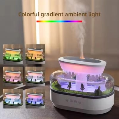 Picture of Rain Cloud Aroma Diffuser Small Air Humidifiers Water Drip Micro Landscape Essential Oils Ultrasonic Diffuser With 7 Night Light Landscape Essential