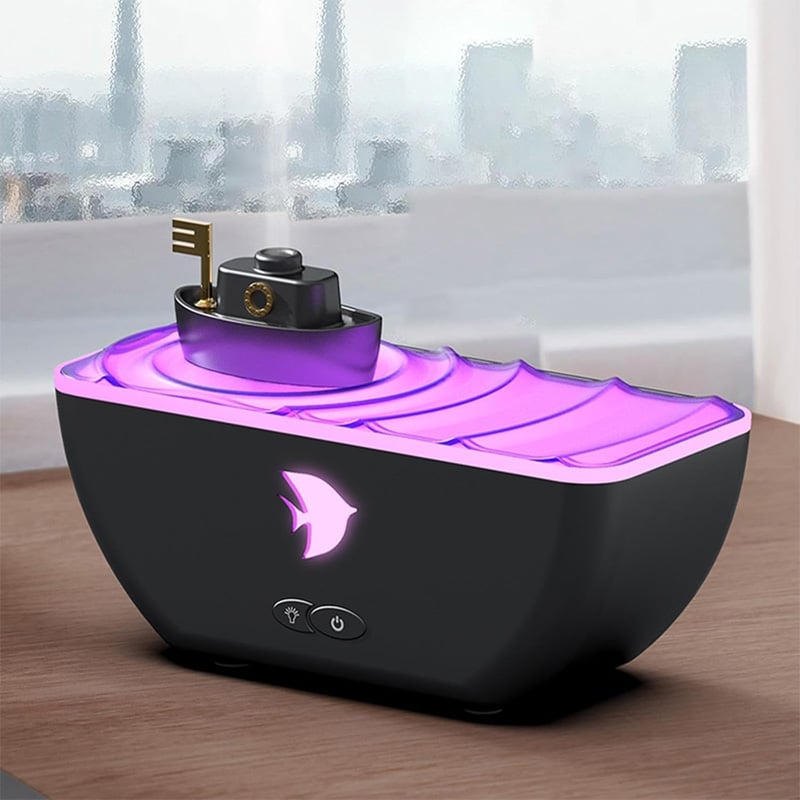 Picture of Essential Oil Diffuser Boat Shaped Air Diffuser for Bedroom SPA Women Black | Home Fragrances