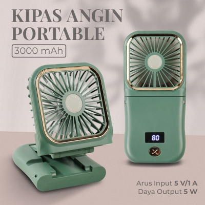 Picture of Livews Kipas Angin Portable Lipat Mini Cooling Fan Powerbank 3000mAh - F3 -