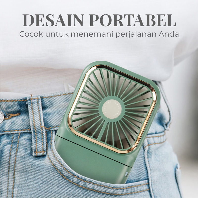 Picture of Livews Kipas Angin Portable Lipat Mini Cooling Fan Powerbank 3000mAh - F3 -