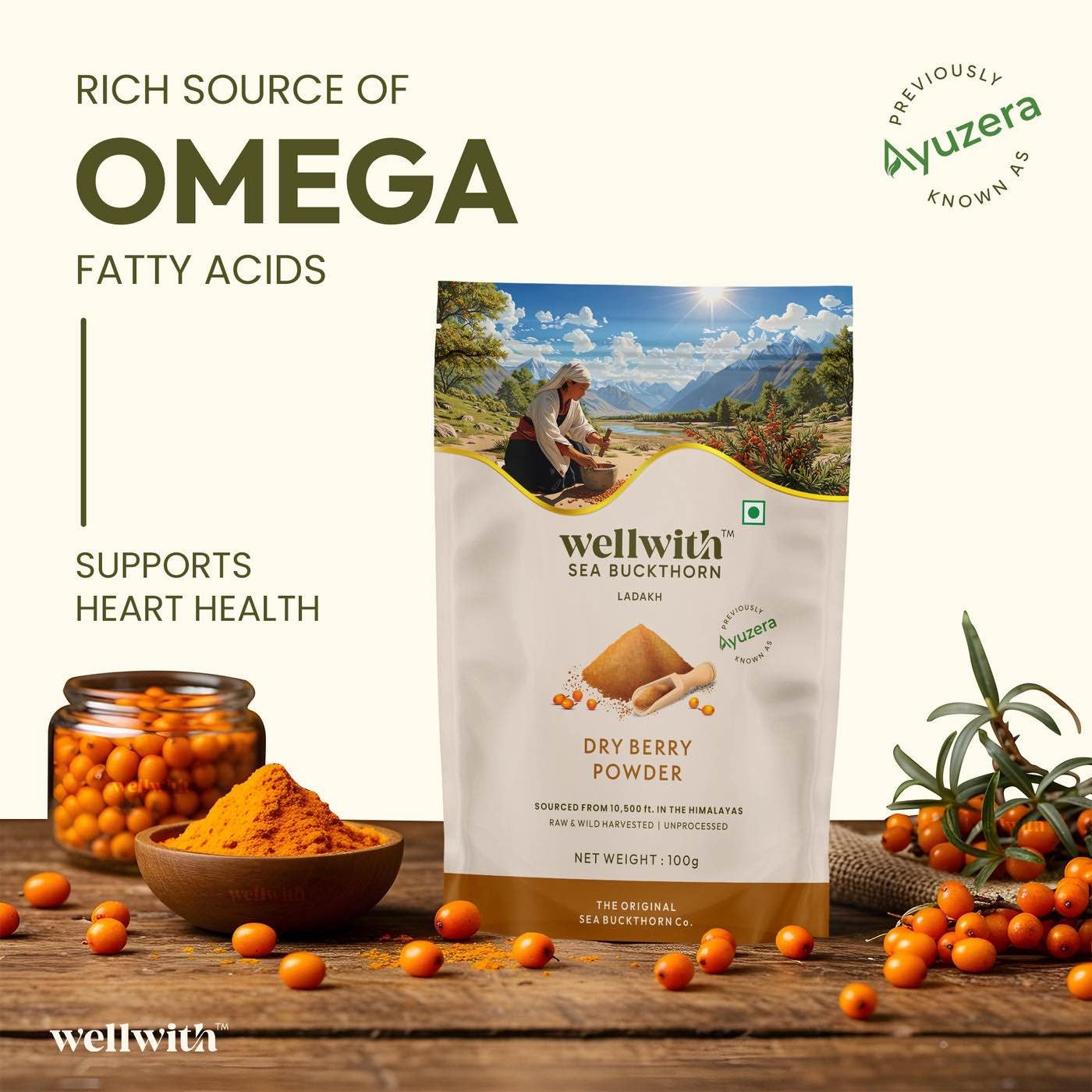 Picture of SEA BUCKTHORN DRY BERRY POWDER 100GM