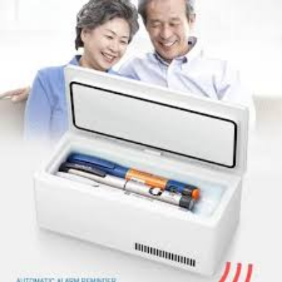 Picture of Portable Refrigerator Freeze Case Mini Insulin Cooler Insulated Box Reefer Car Constant Temp 2-8℃ Organizer Storage for Travel Color-01 White