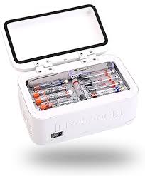 Picture of Portable Refrigerator Freeze Case Mini Insulin Cooler Insulated Box Reefer Car Constant Temp 2-8℃ Organizer Storage for Travel Color-01 White
