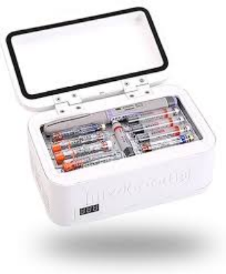 Picture of Portable Refrigerator Freeze Case Mini Insulin Cooler Insulated Box Reefer Car Constant Temp 2-8℃ Organizer Storage for Travel Color-01 White