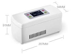 Picture of Portable Refrigerator Freeze Case Mini Insulin Cooler Insulated Box Reefer Car Constant Temp 2-8℃ Organizer Storage for Travel Color-01 White