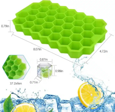 Picture of Cavity Creative Honeycomb Ice Cube Tray Reusable Silicone Ice Mold Ice cube Maker BPA Free Ice Mould with Removable Lids Color-1 pcs