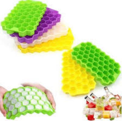 Picture of Cavity Creative Honeycomb Ice Cube Tray Reusable Silicone Ice Mold Ice cube Maker BPA Free Ice Mould with Removable Lids Color-1 pcs