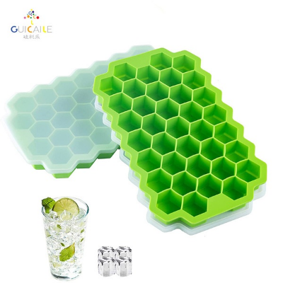 Picture of Cavity Creative Honeycomb Ice Cube Tray Reusable Silicone Ice Mold Ice cube Maker BPA Free Ice Mould with Removable Lids Color-1 pcs