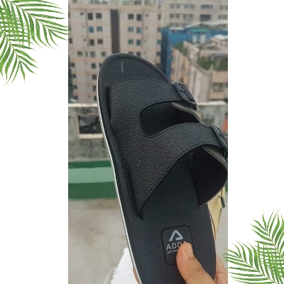 Picture of ADDA Men’s Black Buckle Sandals – Stylish, Comfortable, Slip-On Slides Office, Daily & Casual Wear Black