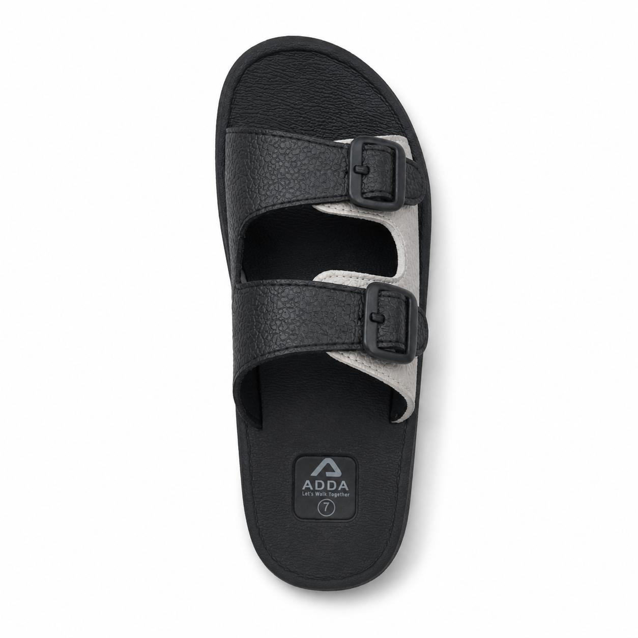 Picture of ADDA Men’s Black Buckle Sandals – Stylish, Comfortable, Slip-On Slides Office, Daily & Casual Wear Black