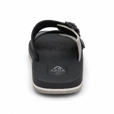 Picture of ADDA Men’s Black Buckle Sandals – Stylish, Comfortable, Slip-On Slides Office, Daily & Casual Wear Black