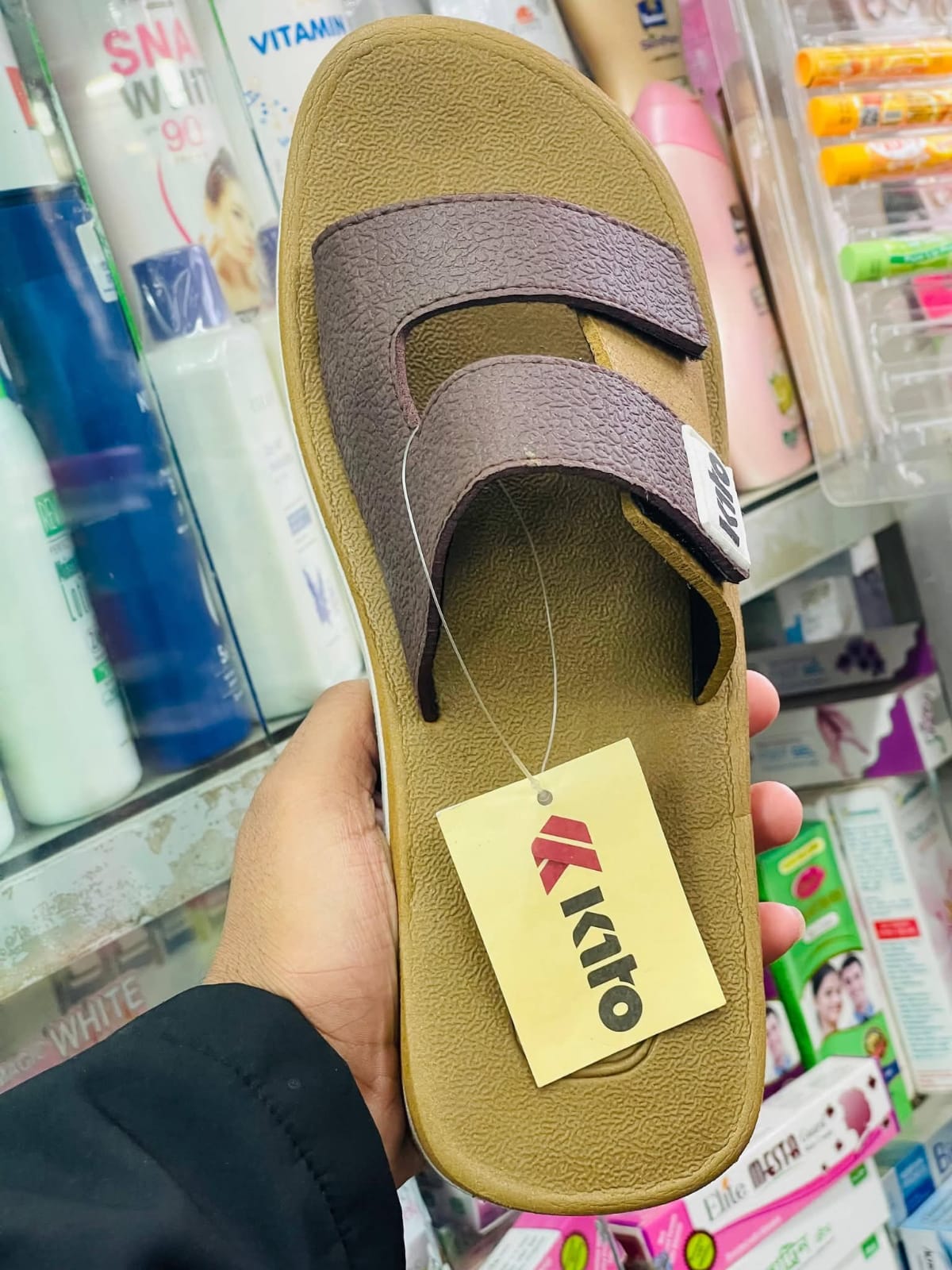 Picture of Kito Double Strap Men's Sandals | Anti-Slip, Water Resistant, Comfortable Slippers BD Brown