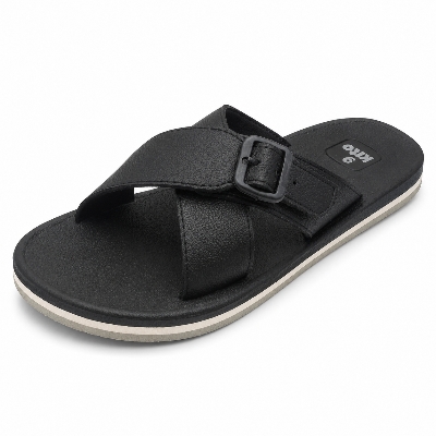 Picture of Kito Ethnic Slides for Men – Lightweight, Waterproof, Anti-Skid, Slip-On  Sandals Black