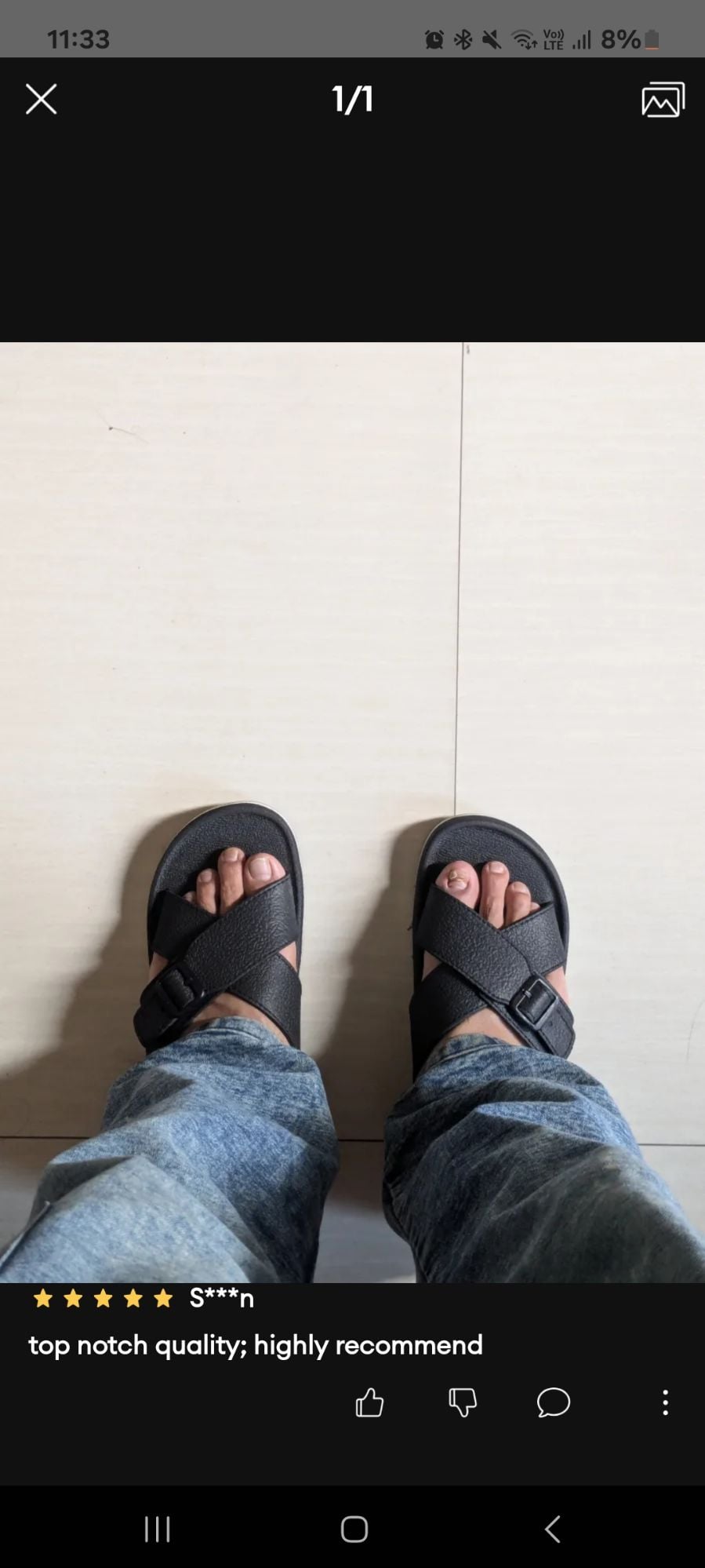 Picture of Kito Ethnic Slides for Men – Lightweight, Waterproof, Anti-Skid, Slip-On  Sandals Black