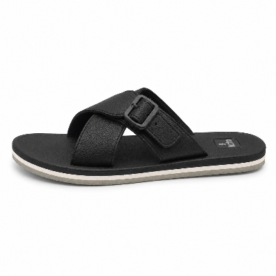Picture of Kito Ethnic Slides for Men – Lightweight, Waterproof, Anti-Skid, Slip-On  Sandals Black
