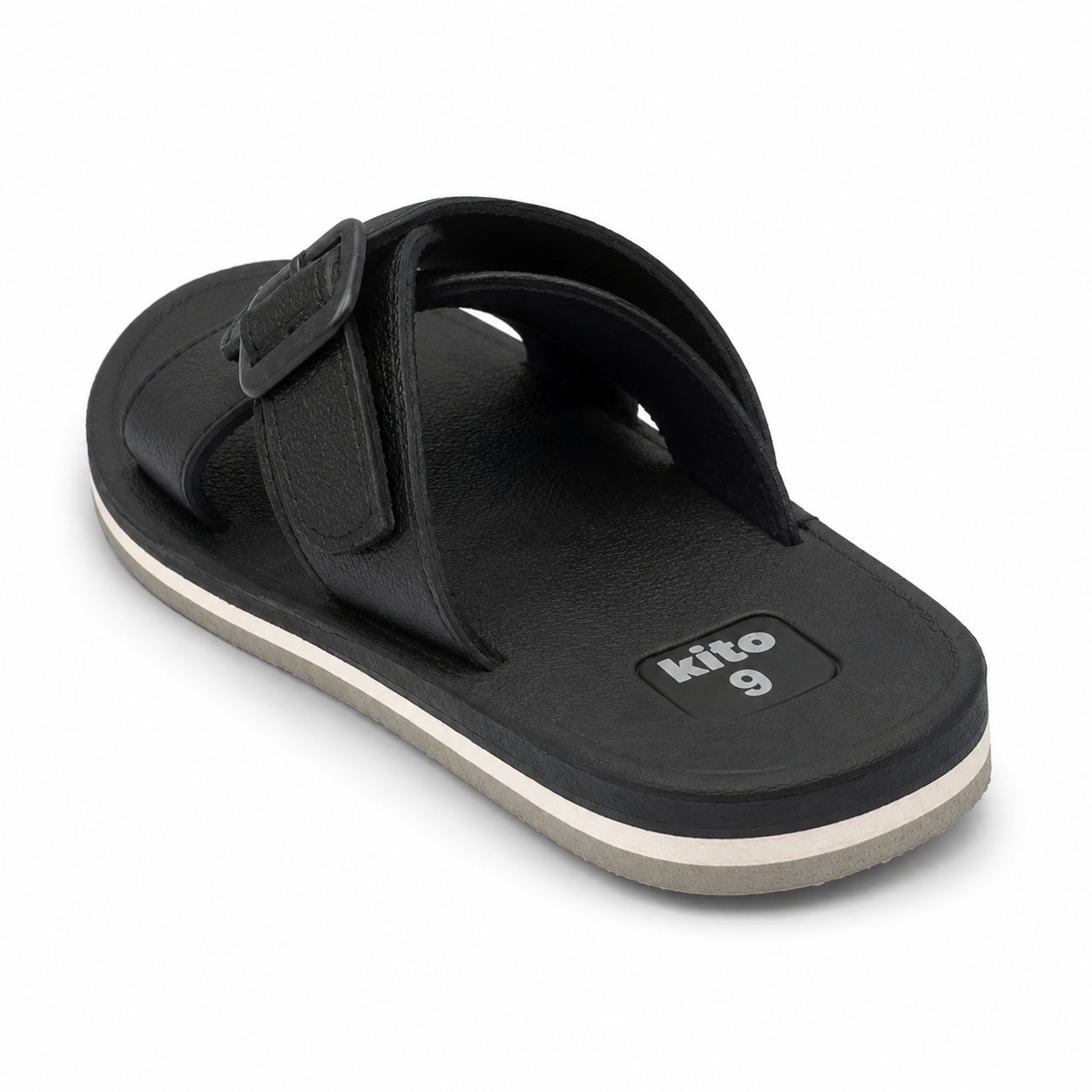 Picture of Kito Ethnic Slides for Men – Lightweight, Waterproof, Anti-Skid, Slip-On  Sandals Black