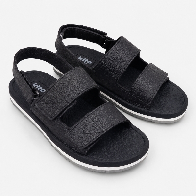 Picture of Kito Triple-Strap Comfort Sandals – EVA Upper & Soft Footbed | Anti-Slip with Heel Support for Daily & Formal Wear Black