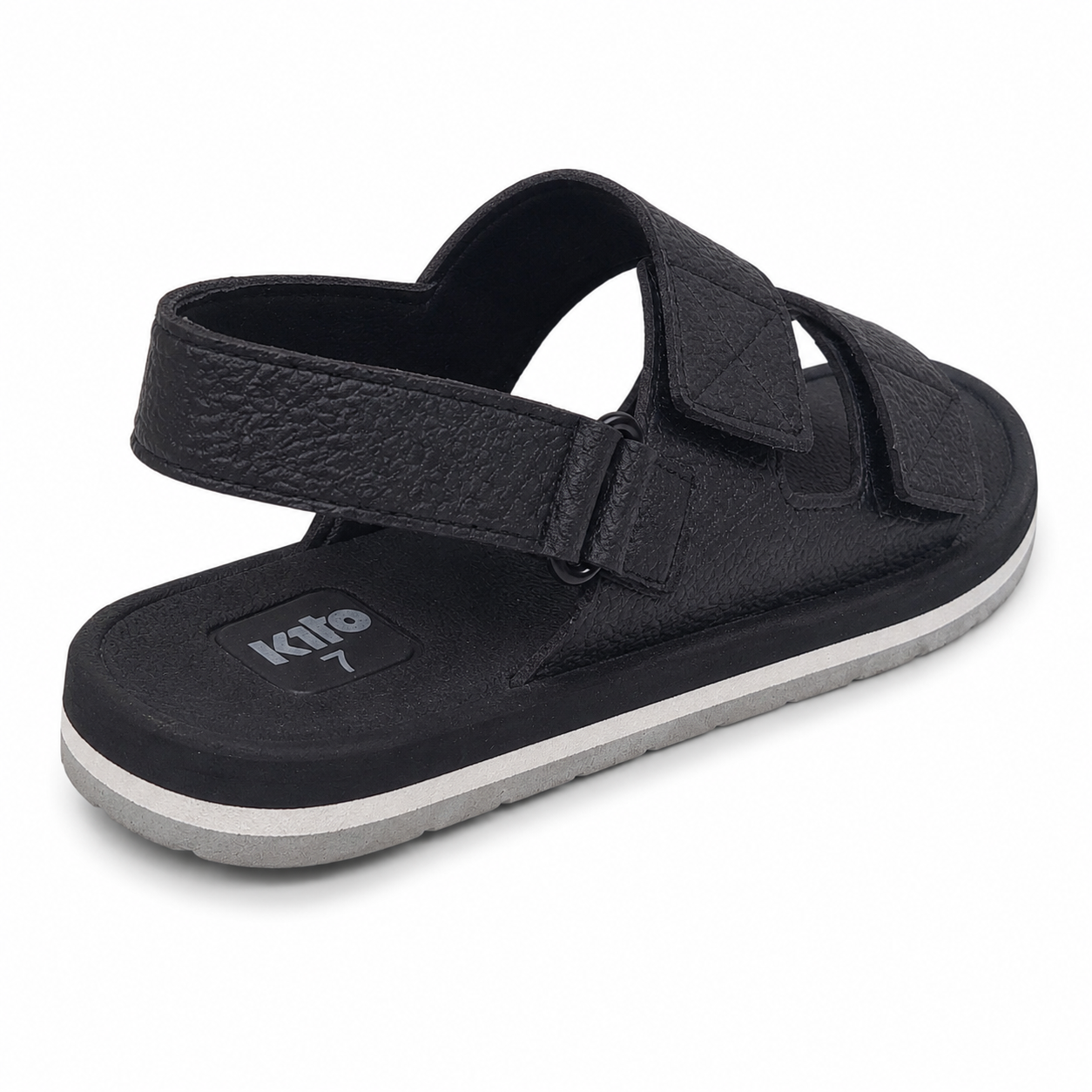 Picture of Kito Triple-Strap Comfort Sandals – EVA Upper & Soft Footbed | Anti-Slip with Heel Support for Daily & Formal Wear Black