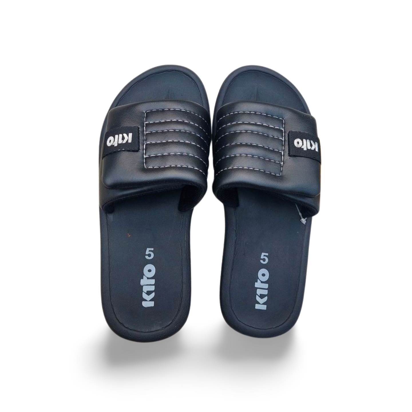 Picture of Kito Men’s Soft Slides – Stylish Lightweight Anti-Slip Slip-On Sandals | Cushioned Footbed, Premium Artificial Leather | Sizes 5–8 (39–42) — DeshiWalk Black