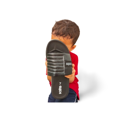 Picture of Kito Men’s Soft Slides – Stylish Lightweight Anti-Slip Slip-On Sandals | Cushioned Footbed, Premium Artificial Leather | Sizes 5–8 (39–42) — DeshiWalk Black