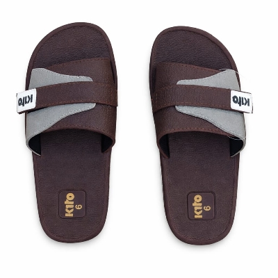 Picture of Kito Stylish Men’s Slides – Premium Daily Wear Sandals for Men(Chocolate Colour)| Comfortable & Lightweight | DeshiWalk BD Chocolate