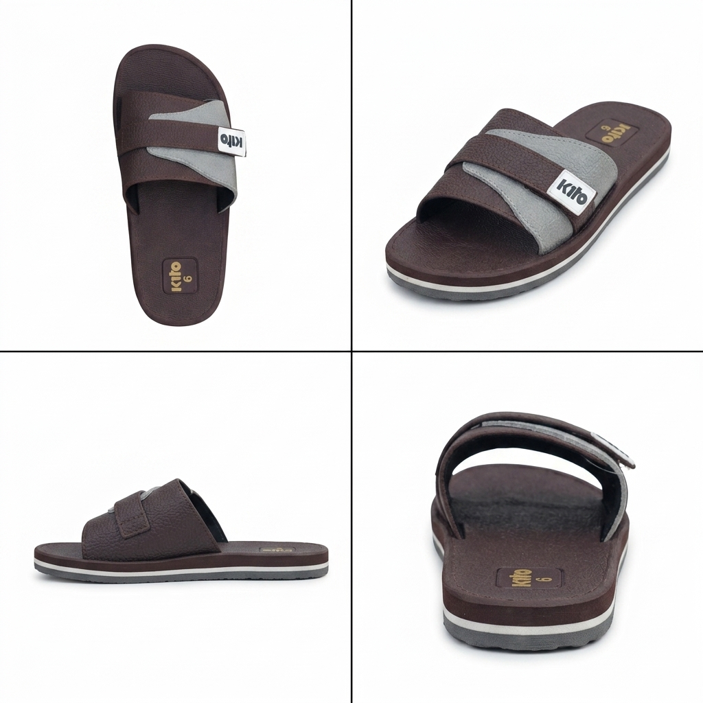 Picture of Kito Stylish Men’s Slides – Premium Daily Wear Sandals for Men(Chocolate Colour)| Comfortable & Lightweight | DeshiWalk BD Chocolate