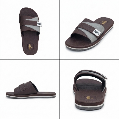 Picture of Kito Stylish Men’s Slides – Premium Daily Wear Sandals for Men(Chocolate Colour)| Comfortable & Lightweight | DeshiWalk BD Chocolate